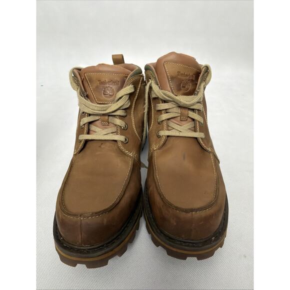 Timberland Mens Boots Sz 13 Moc Toe Chukka Tan Brown Leather 87576 Ankle Shoes main image 4